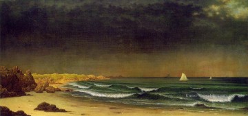 Johnson Malerei - Approaching Storm Strand in der Nähe von Newport ATC Seestück Martin Johnson Heade